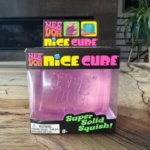 NIB NeeDoh Nice Cube Translucent Purple Super Solid Squish Schylling Viral